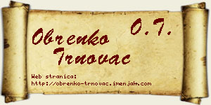 Obrenko Trnovac vizit kartica